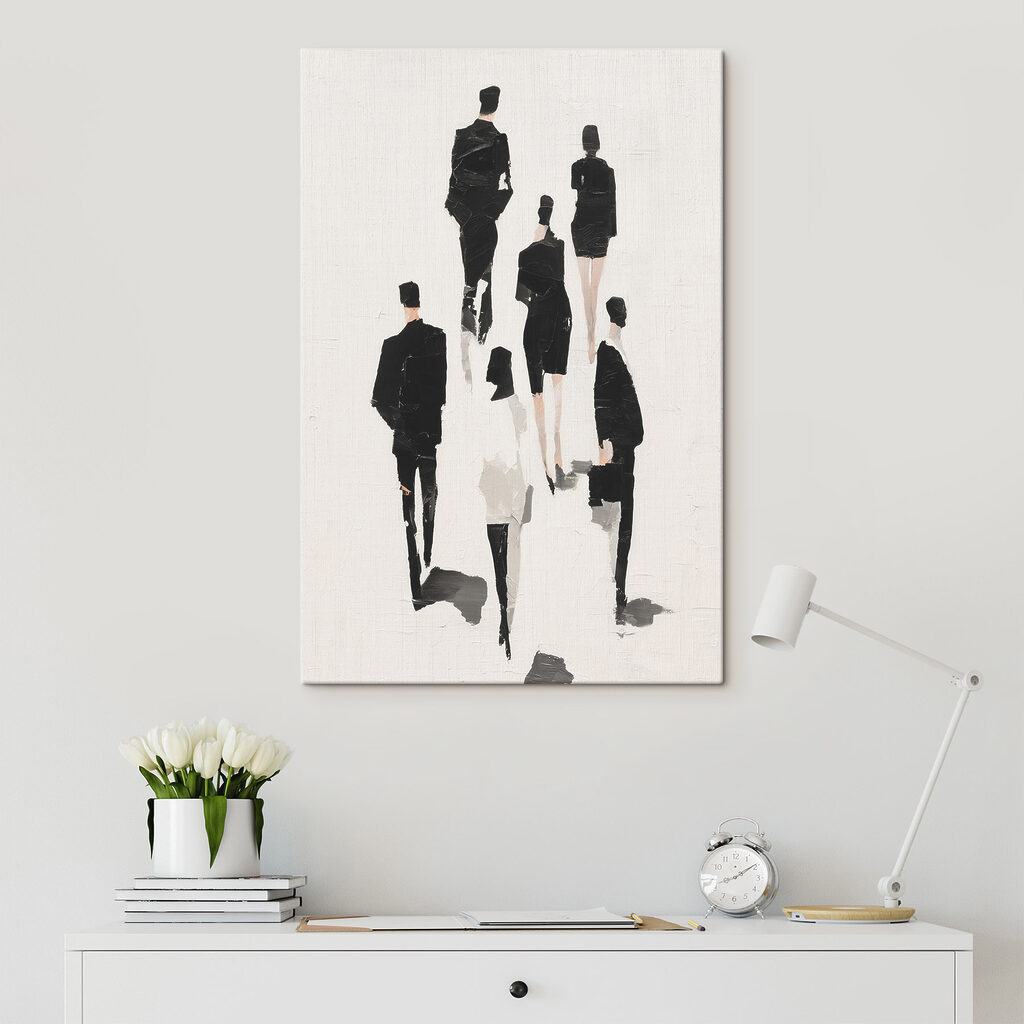 Group of people in black and white