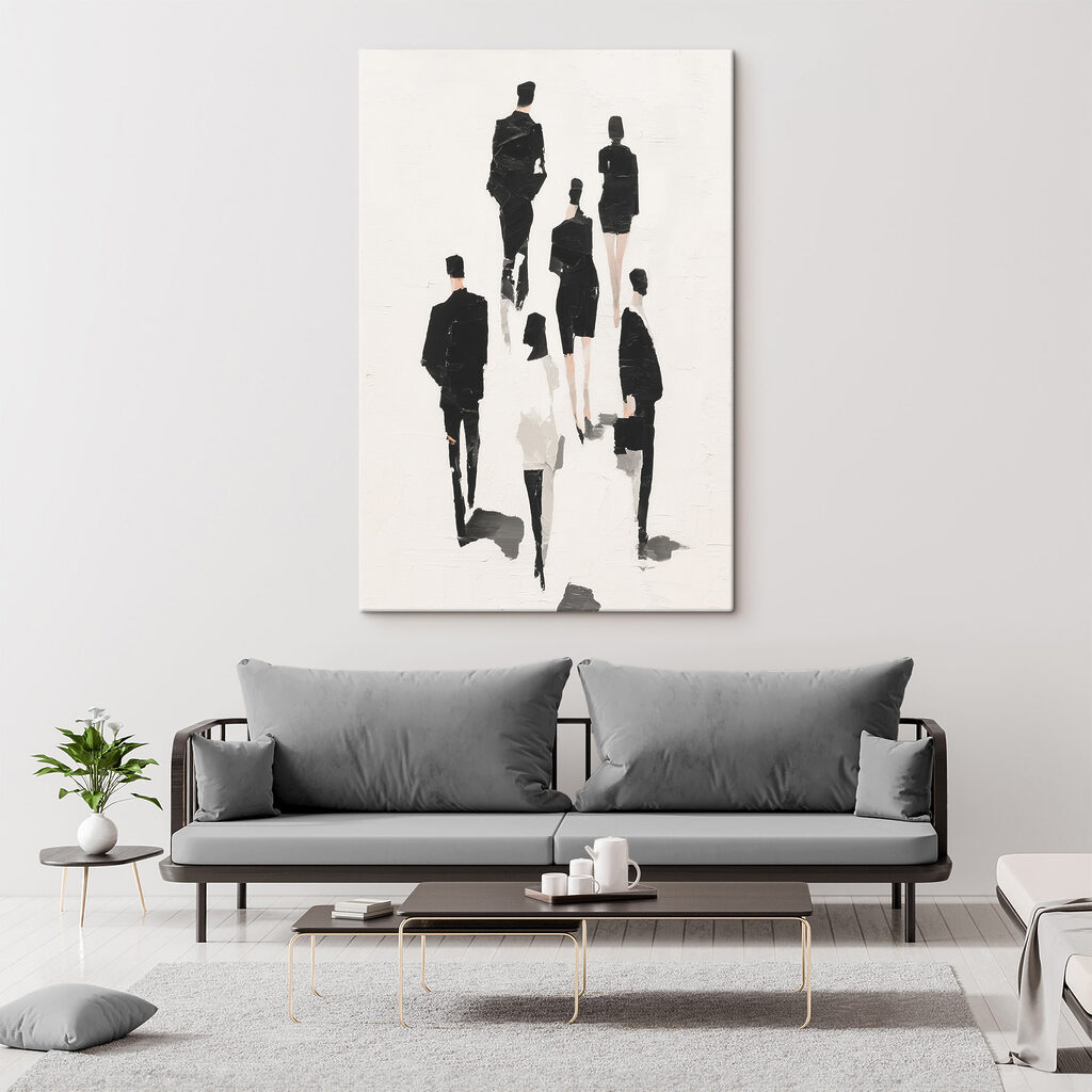 Group of people in black and white