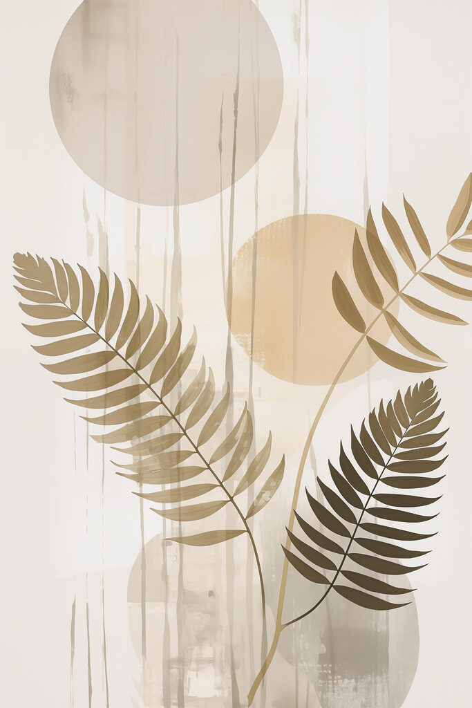 Soft foliage meets gentle abstract shapes Soft foliage meets gentle abstract shapes
