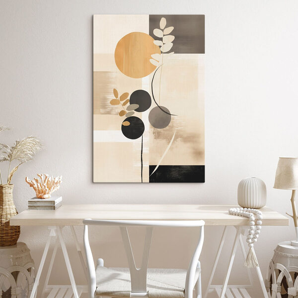 Painting of circles and leaves