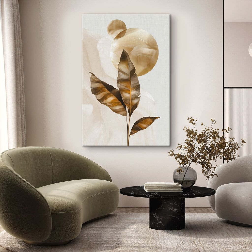 Elegant leaves against soft background