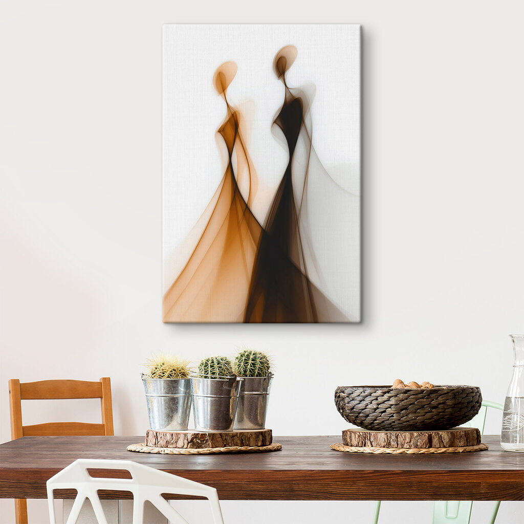 Couple of women in long dresses