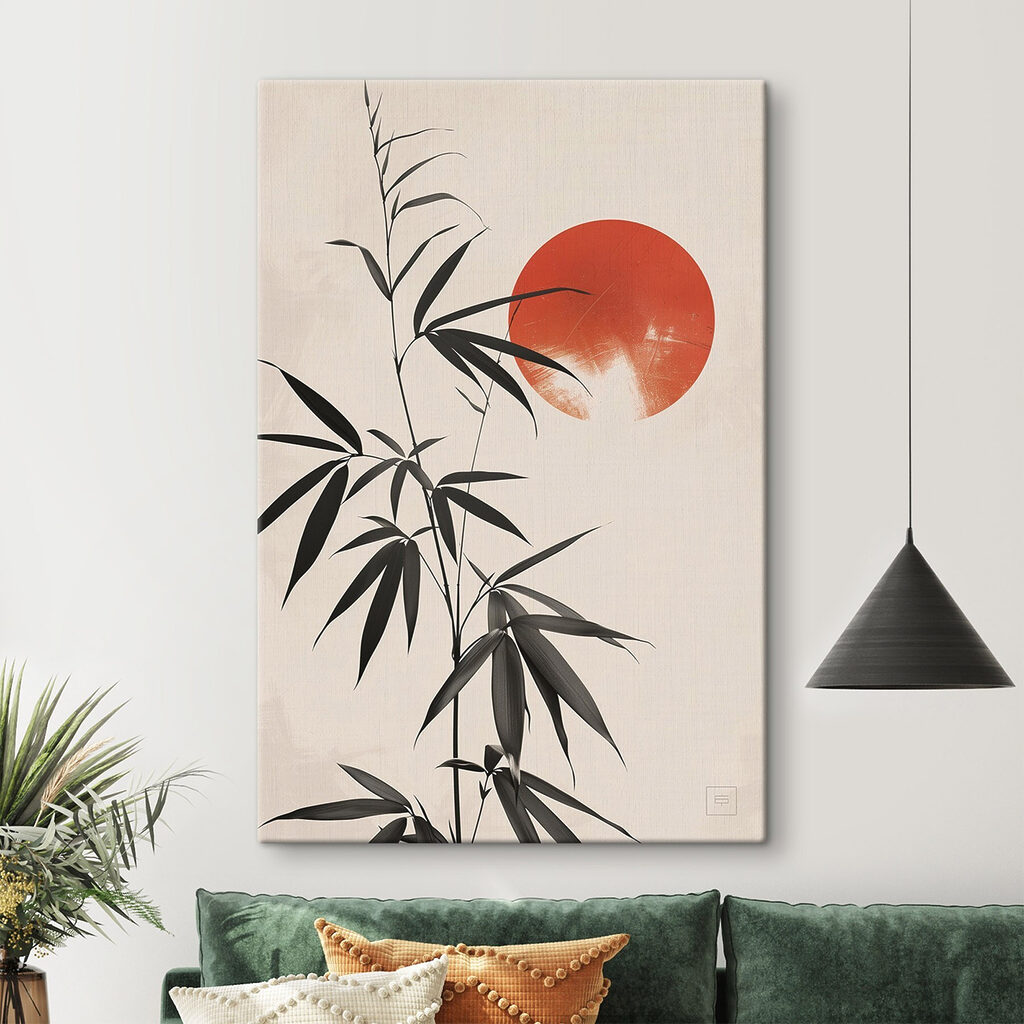 Plant with leaves and a red circle Plant with leaves and a red circle