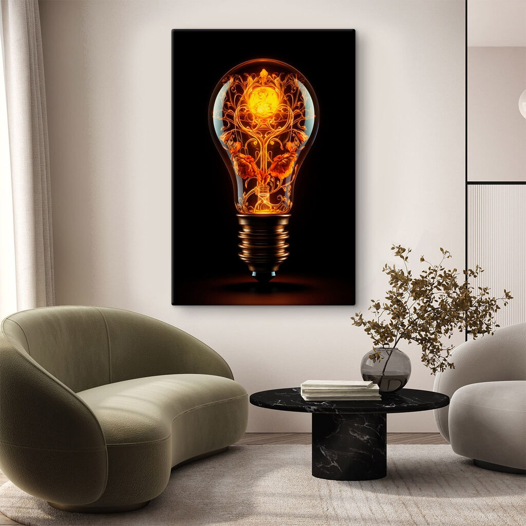 Light bulb with a floral design