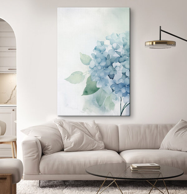 Canvas Schilderijen Canvas Schilderijen Verfijnde bloemen in zachte blauwe tinten (Artikelnummer: s48636)