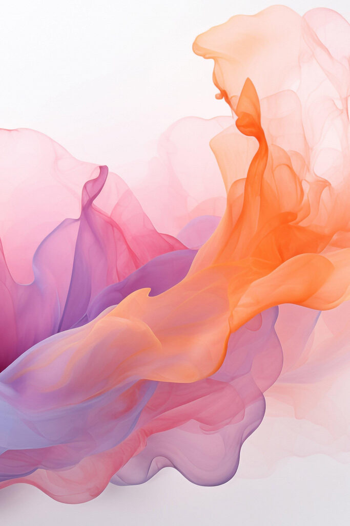 Colorful smoke in a white background