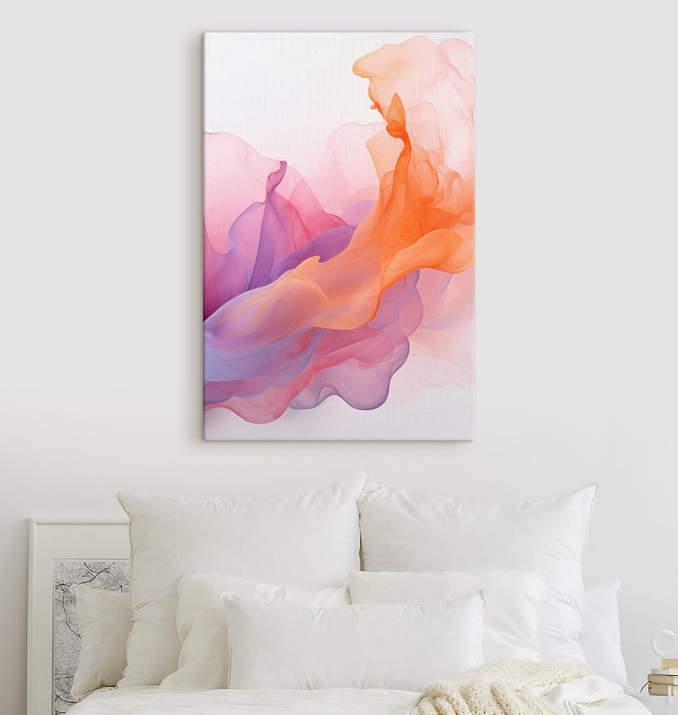 Colorful smoke in a white background