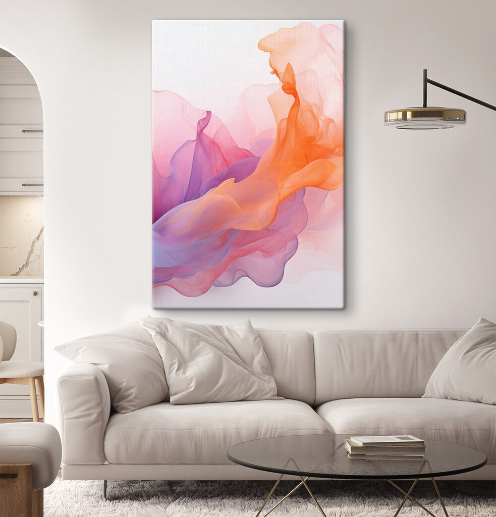 Colorful smoke in a white background