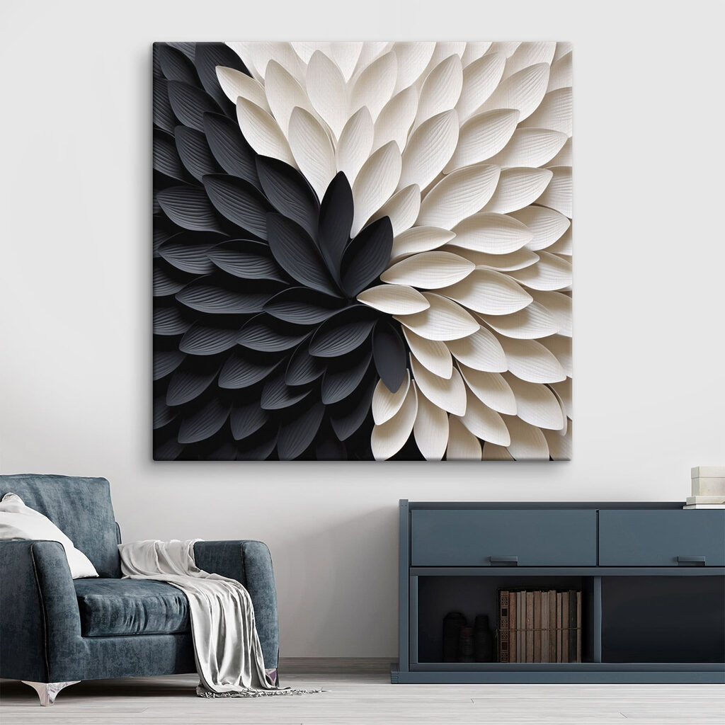 Black and white flower