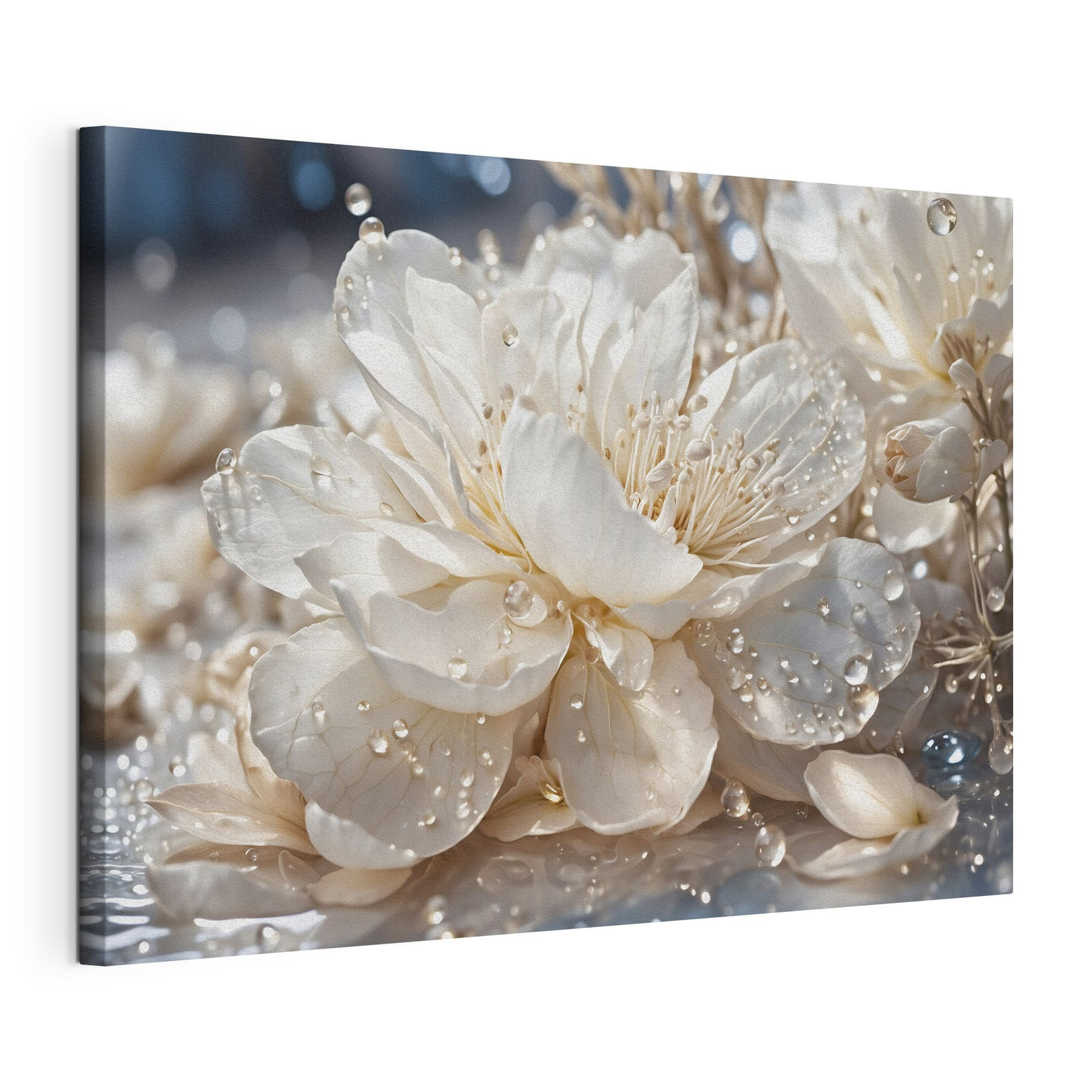Delicate blooms adorned with droplets
