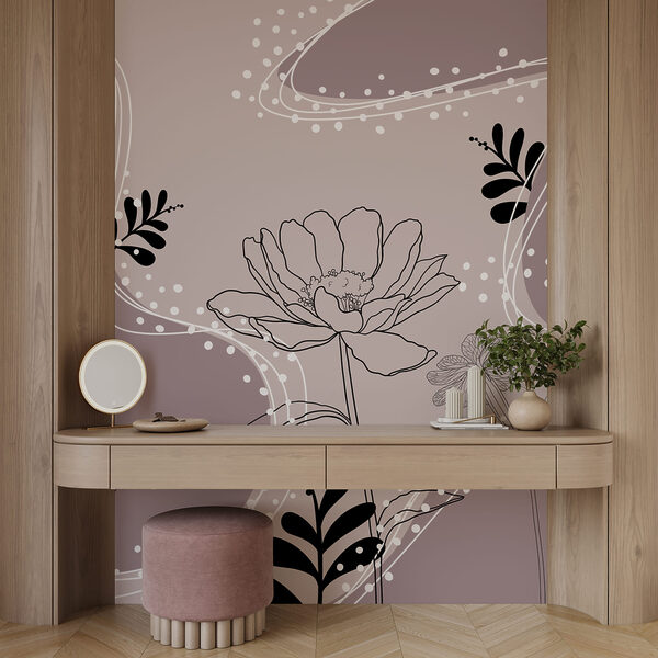 Tekening van bloemen en bladeren Tekening van bloemen en bladeren