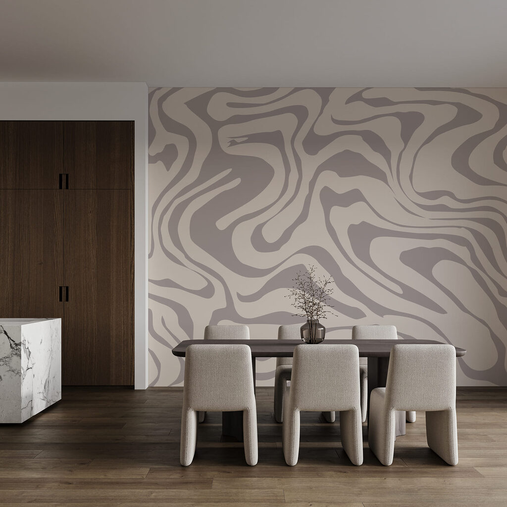 Abstracte golfpatronen in zachte tinten
