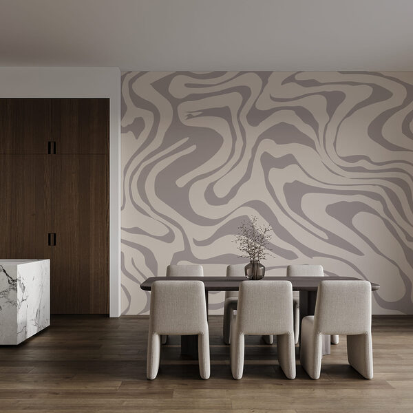 Abstracte golfpatronen in zachte tinten