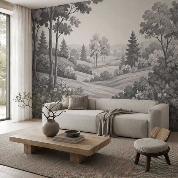 Landschap met bomen en heuvels Landschap met bomen en heuvels