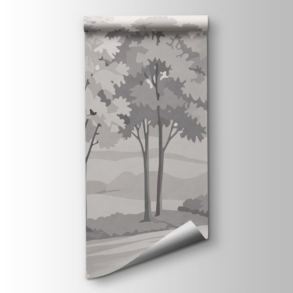 Landscape with trees and hills Landscape with trees and hills