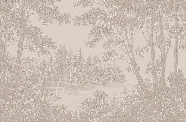 Landscape with trees and a river Landscape with trees and a river