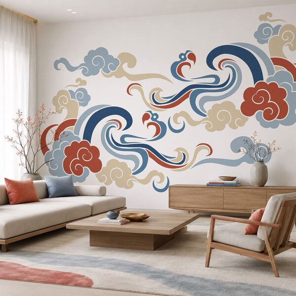 Ontwerp van wolken en bloemen