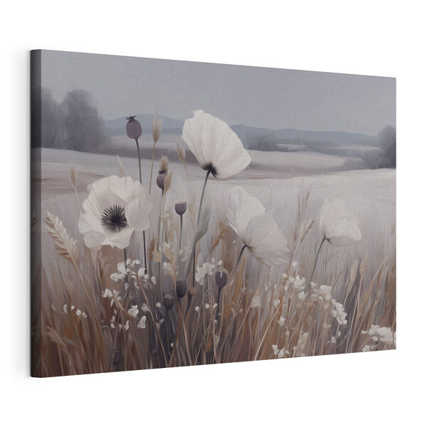 Canvas Schilderijen Canvas Schilderijen Zachte bloemen in een vredig landschap (Artikelnummer: s49680)