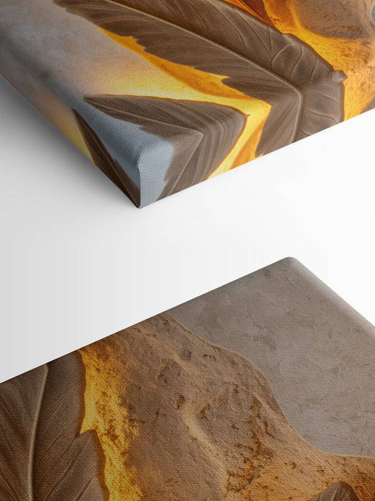 - Elegant leaf design on textured wall