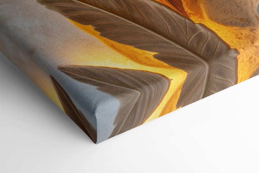 - Elegant leaf design on textured wall