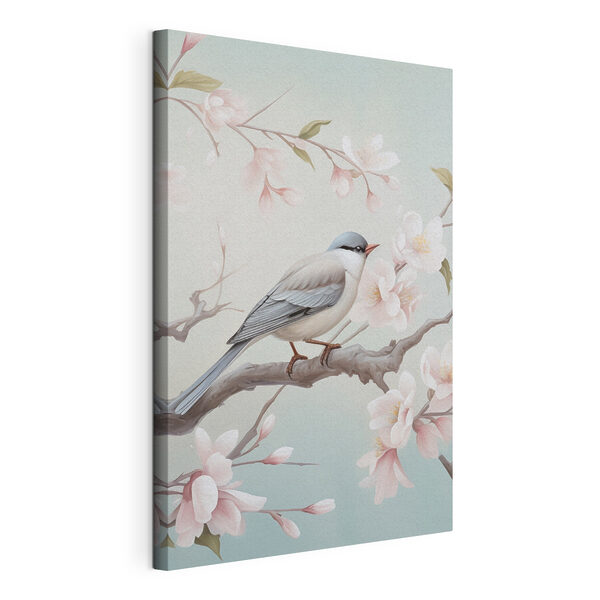 Canvas Schilderijen Vogel op een tak met bloemen (Artikelnummer: s49550) Canvas Schilderijen Canvas Schilderijen Vogel op een tak met bloemen (Artikelnummer: s49550)