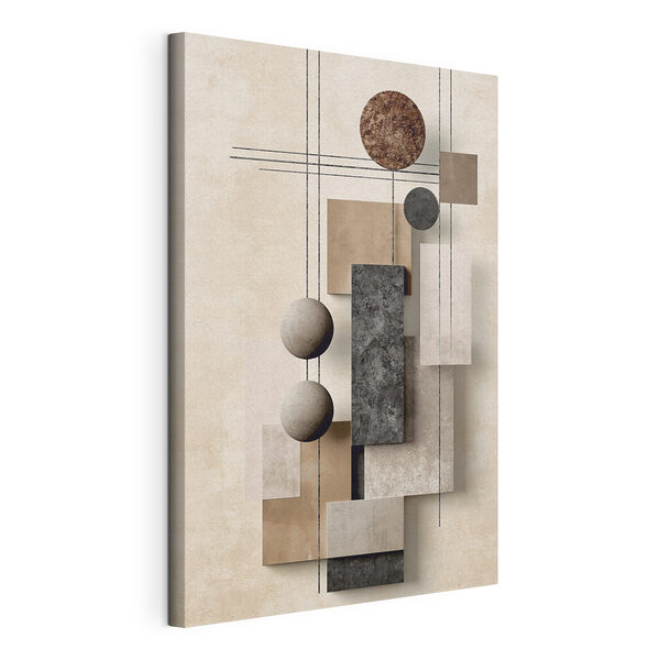 Canvas Schilderijen Canvas Schilderijen Wanddecoratie met geometrische vormen en cirkels (Artikelnummer: s49704)