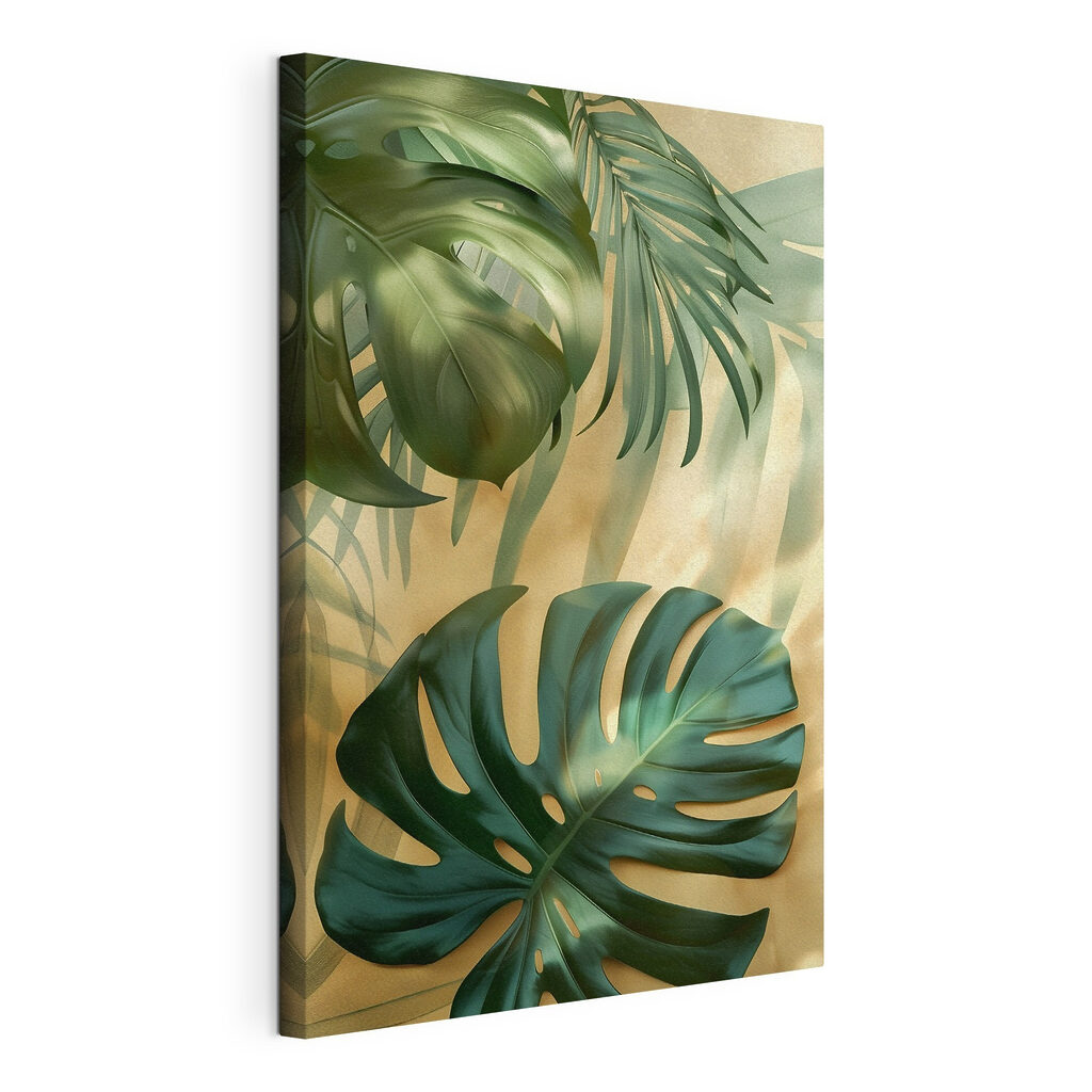 Group of leaves on a surface