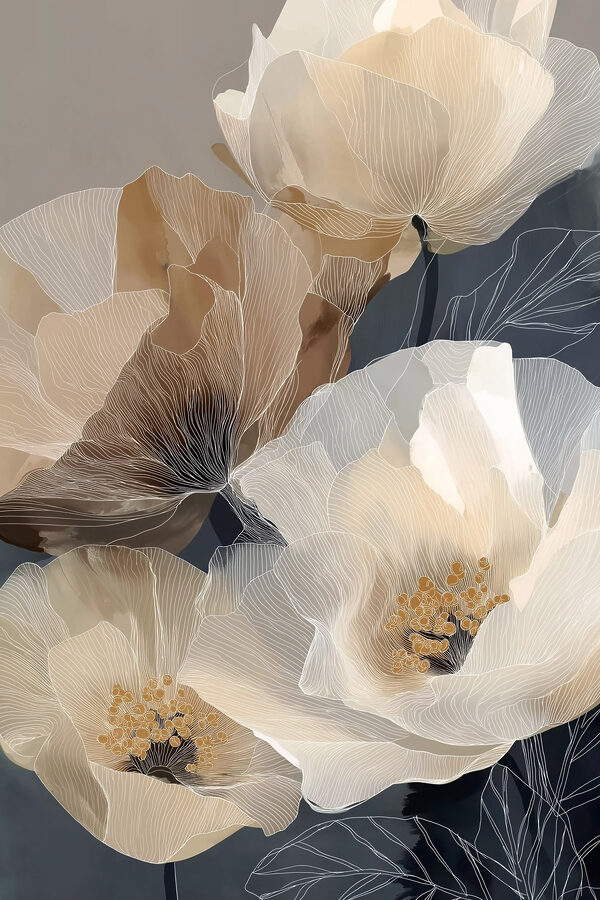 Delicate blooms in soft earth tones