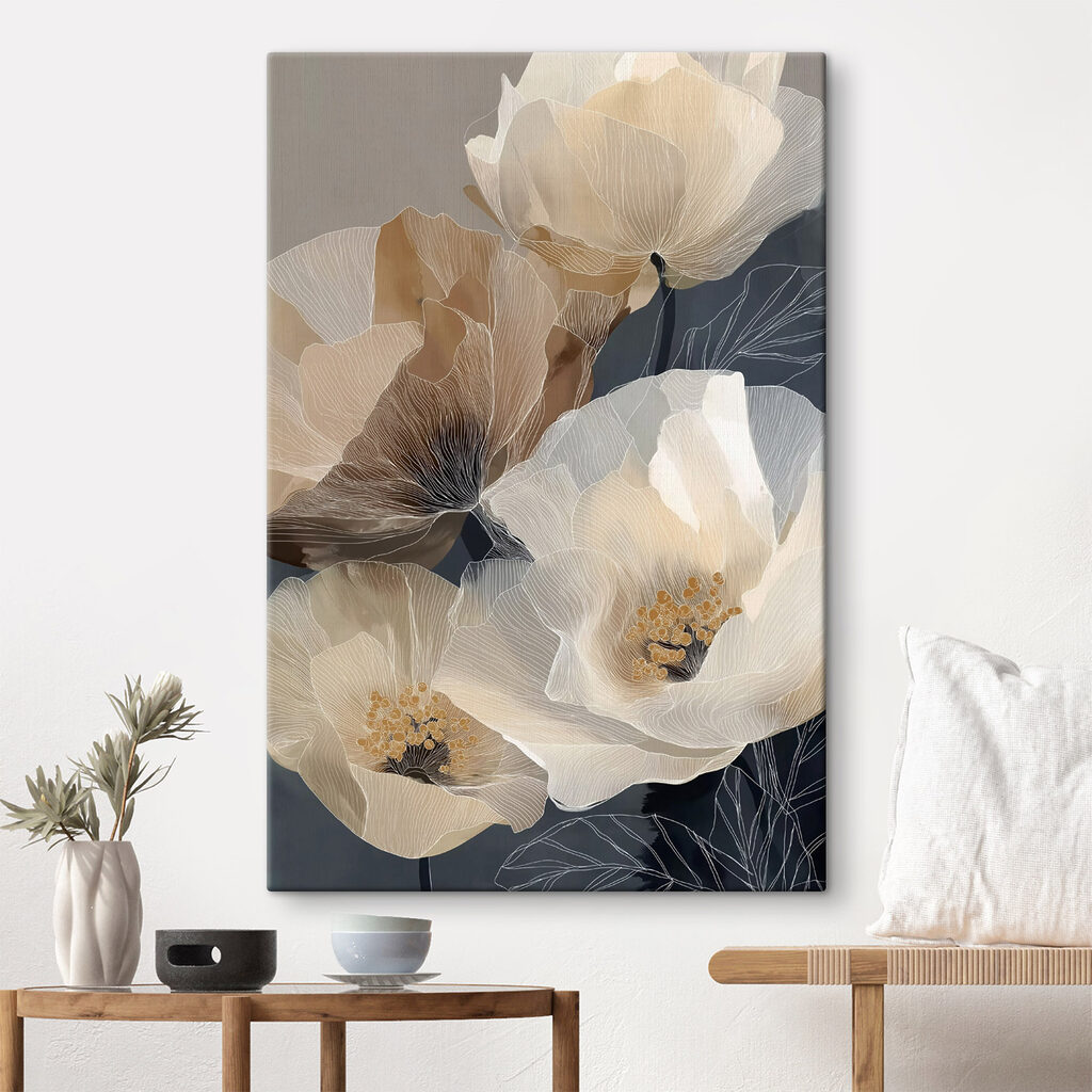 Delicate blooms in soft earth tones