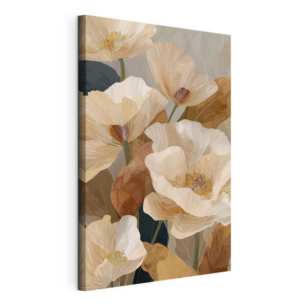Canvas Schilderijen Canvas Schilderijen Verfijnde bloemen in zachte tinten (Artikelnummer: s49827)