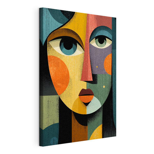 Canvas Schilderijen Canvas Schilderijen Opvallende kleuren gaan hand in hand met abstracte elementen (Artikelnummer: s49832)