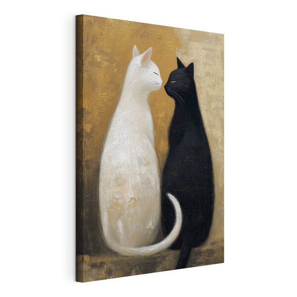 Canvas Schilderijen Canvas Schilderijen Zwarte en witte katten (Artikelnummer: s49836)
