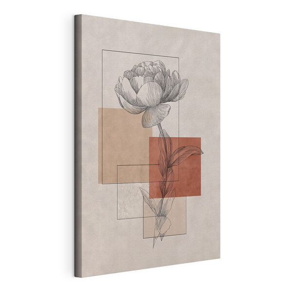 Canvas Schilderijen Bloem met een blad en vierkante vormen (Artikelnummer: s49842) Canvas Schilderijen Canvas Schilderijen Bloem met een blad en vierkante vormen (Artikelnummer: s49842)