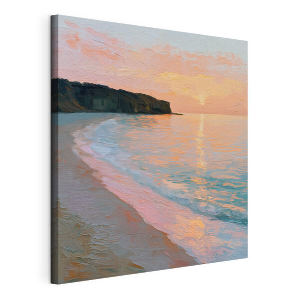 Canvas Schilderijen Canvas Schilderijen Strand met golven en kliffen (Artikelnummer: s49798)