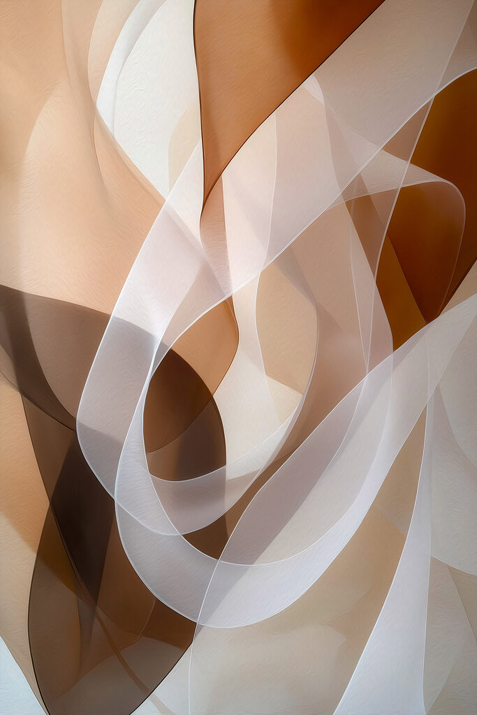 Fluid forms in soft, warm hues