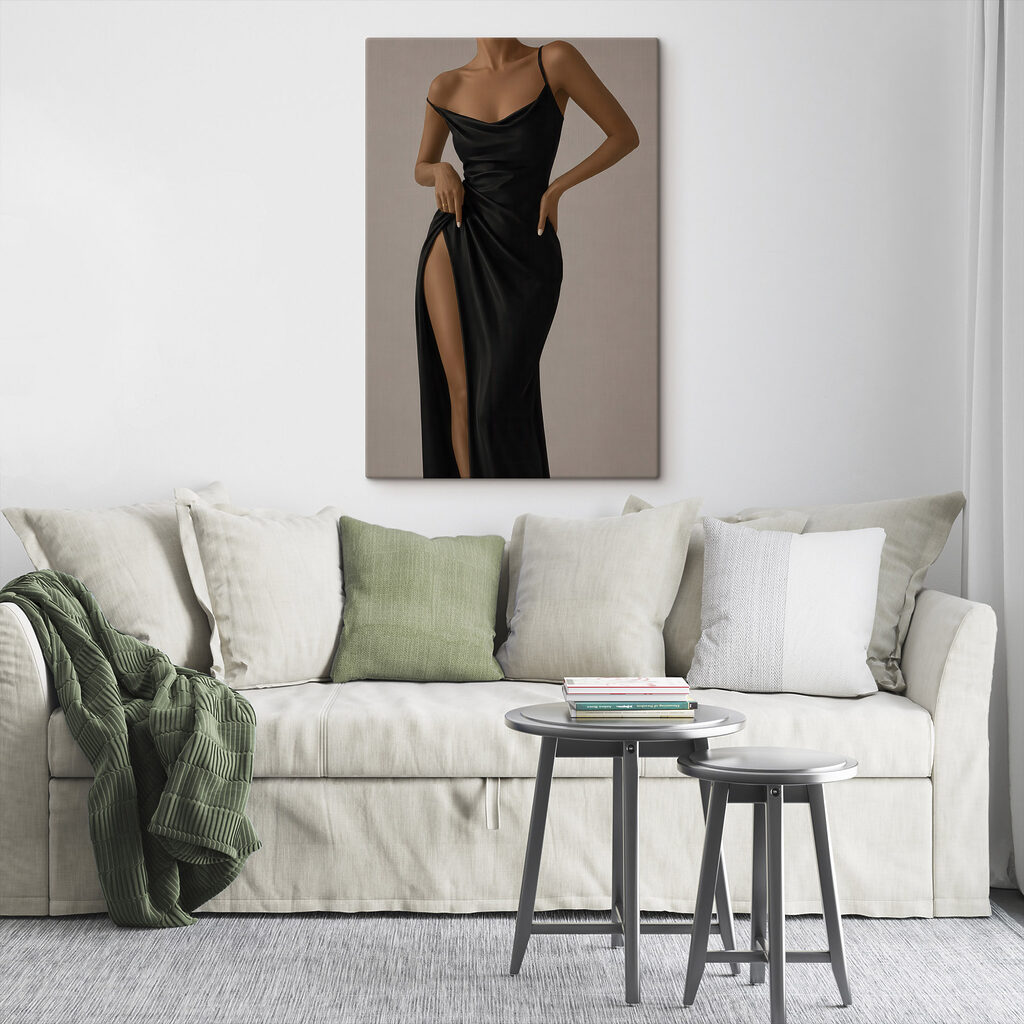 Woman in a black dress