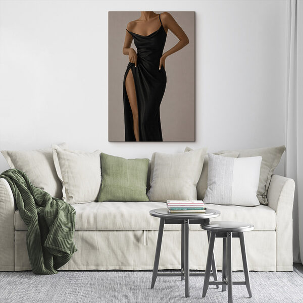 Woman in a black dress