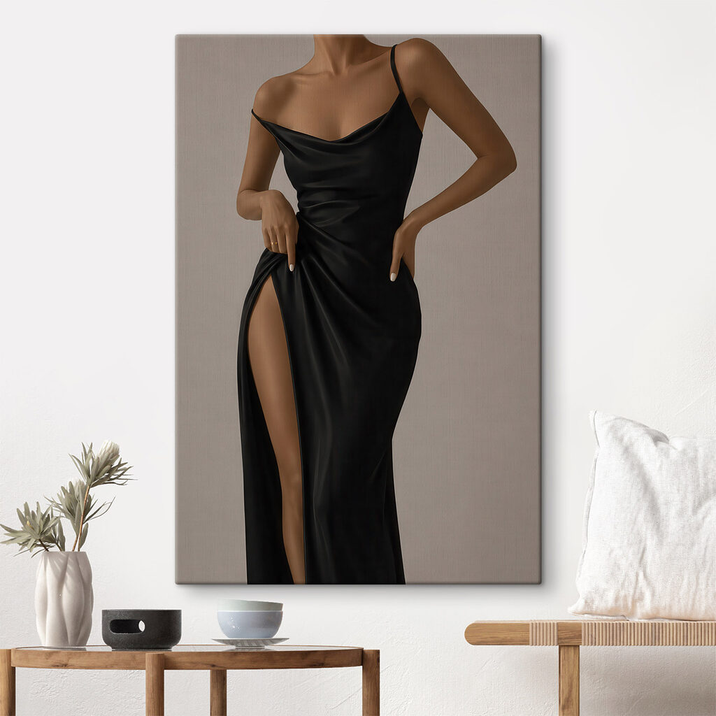 Woman in a black dress
