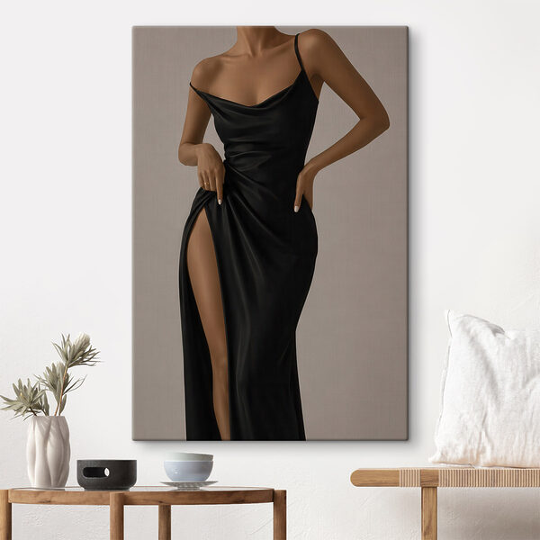 Woman in a black dress