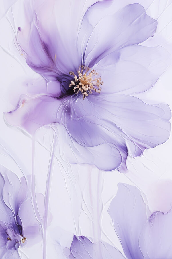 Delicate purple floral elegance unfolds