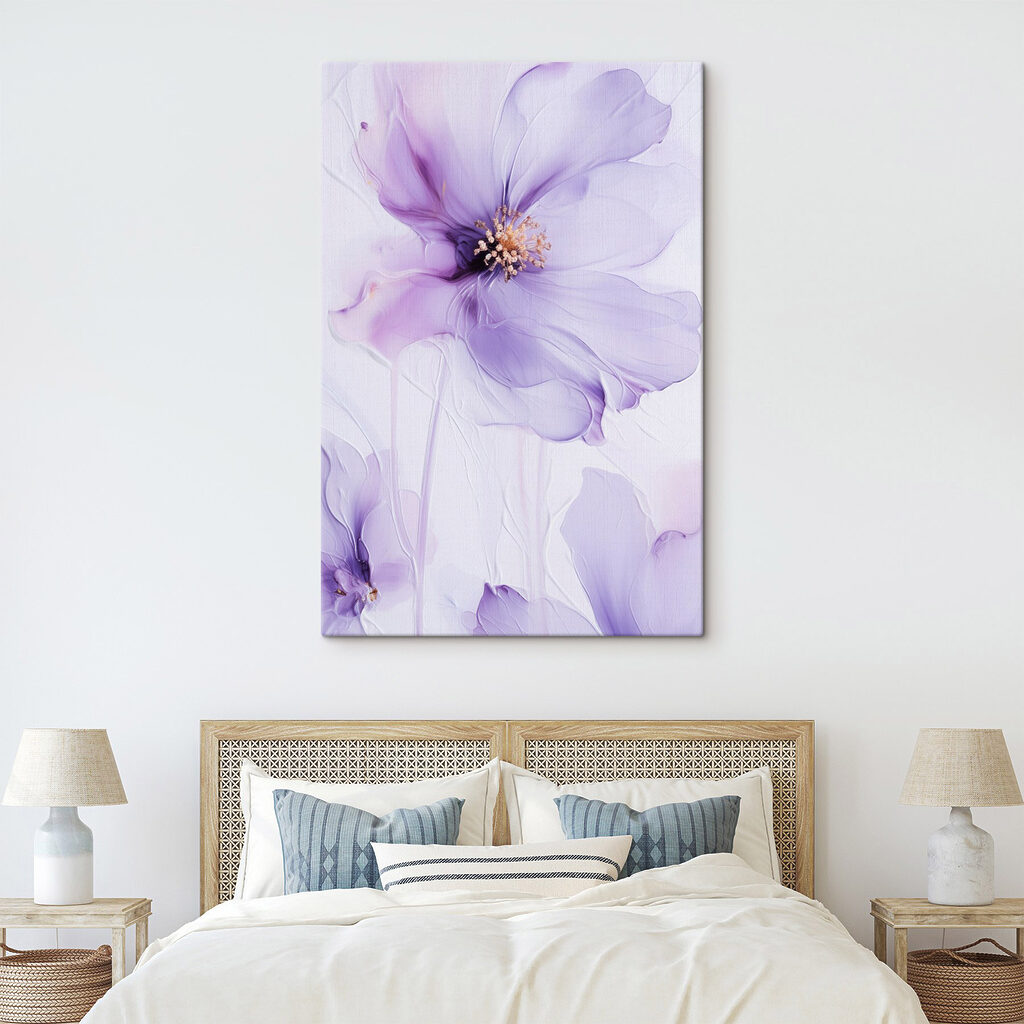 Delicate purple floral elegance unfolds