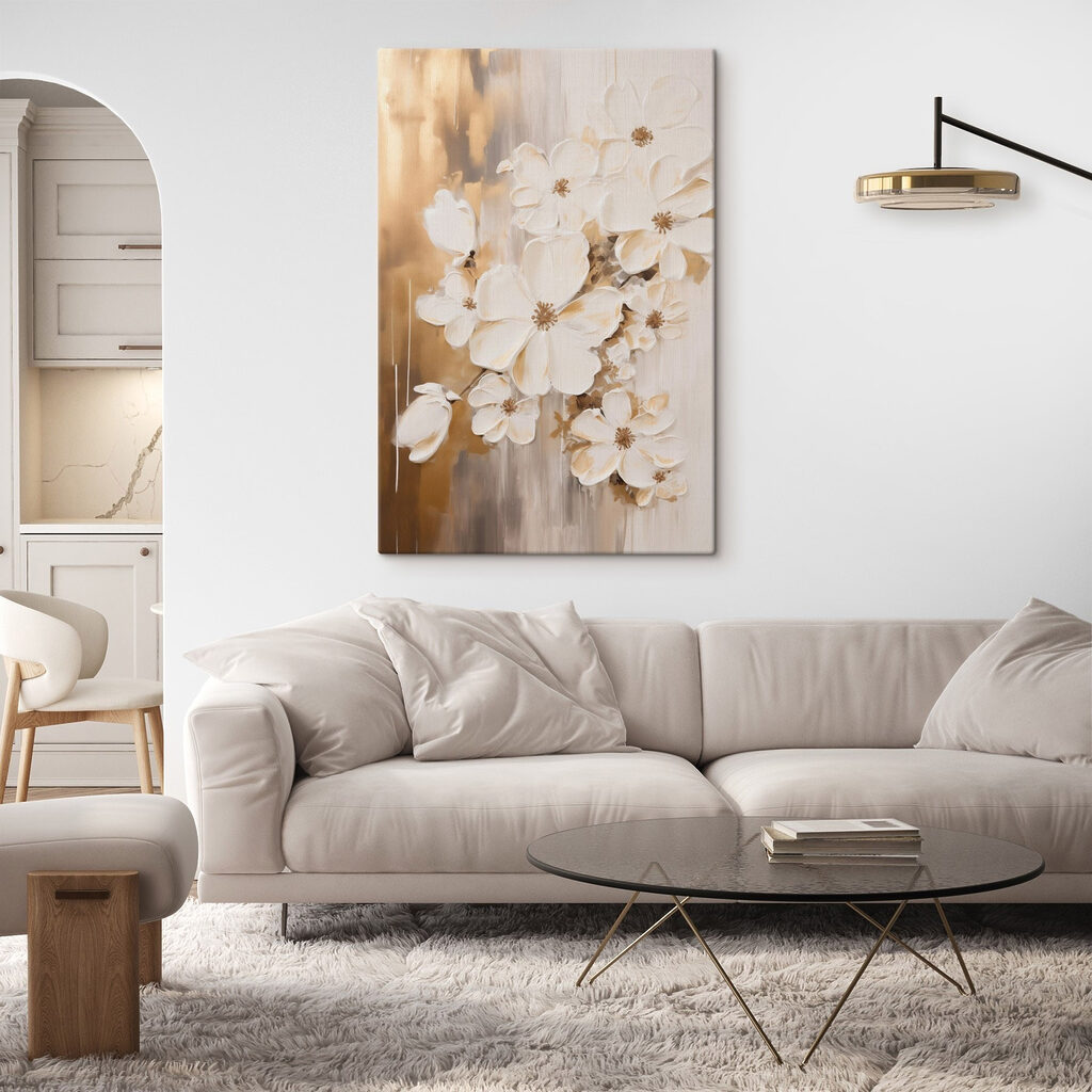 Painting of white flowers Painting of white flowers