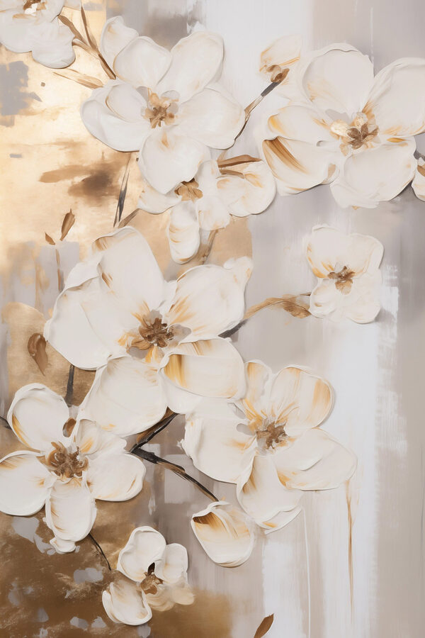 Painting of flowers on a wall Painting of flowers on a wall