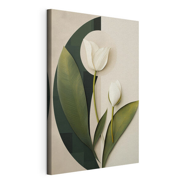 White flowers with green leaves