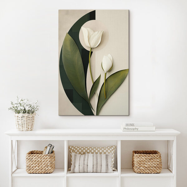 White flowers with green leaves