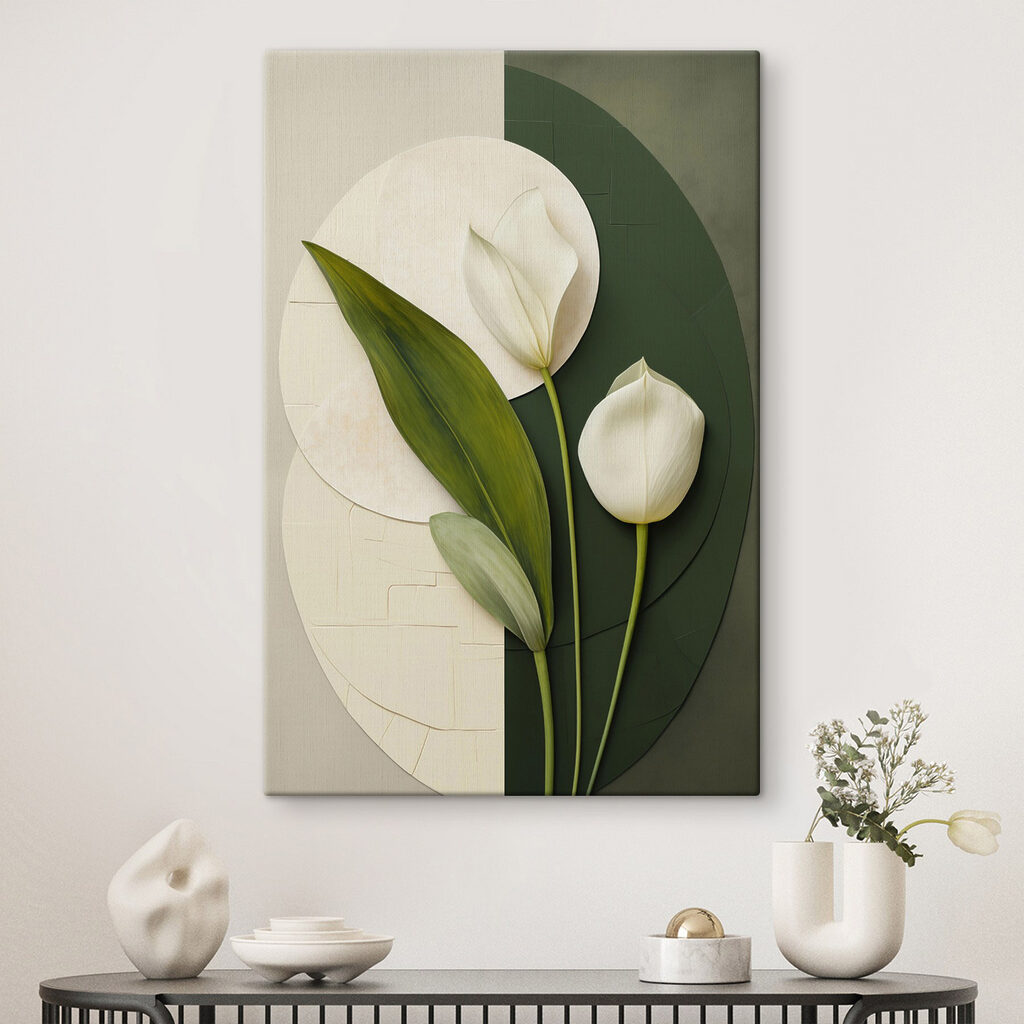 White flowers with green leaves