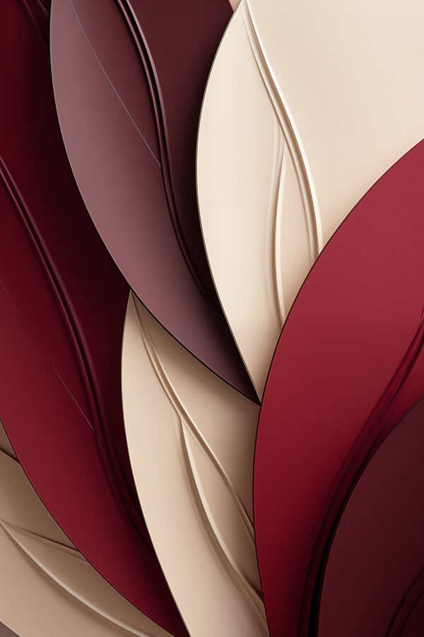 Flowing curves in warm hues