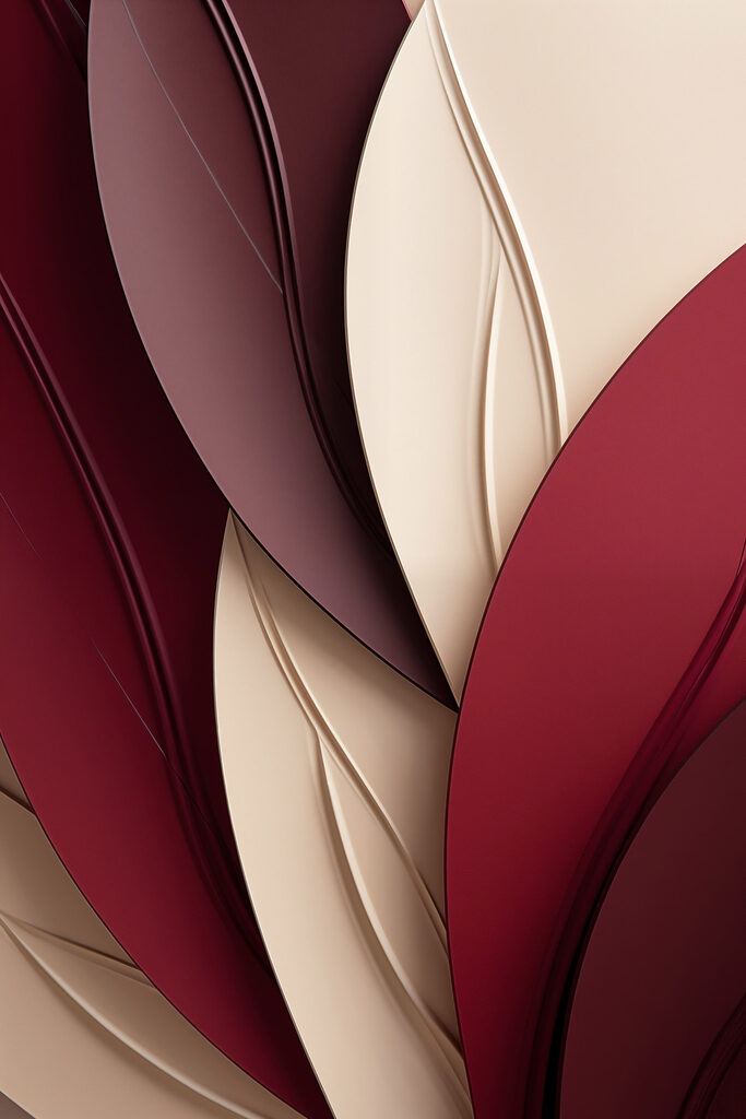 Flowing curves in warm hues