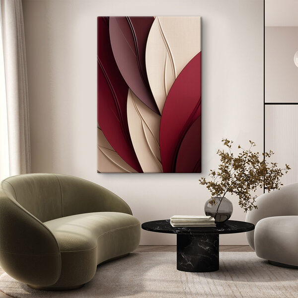 Flowing curves in warm hues