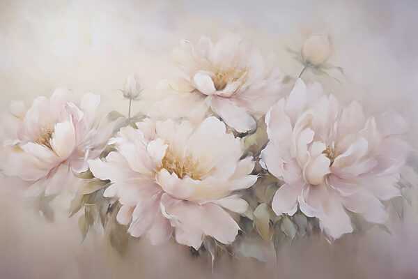 Painting of flowers on a white background